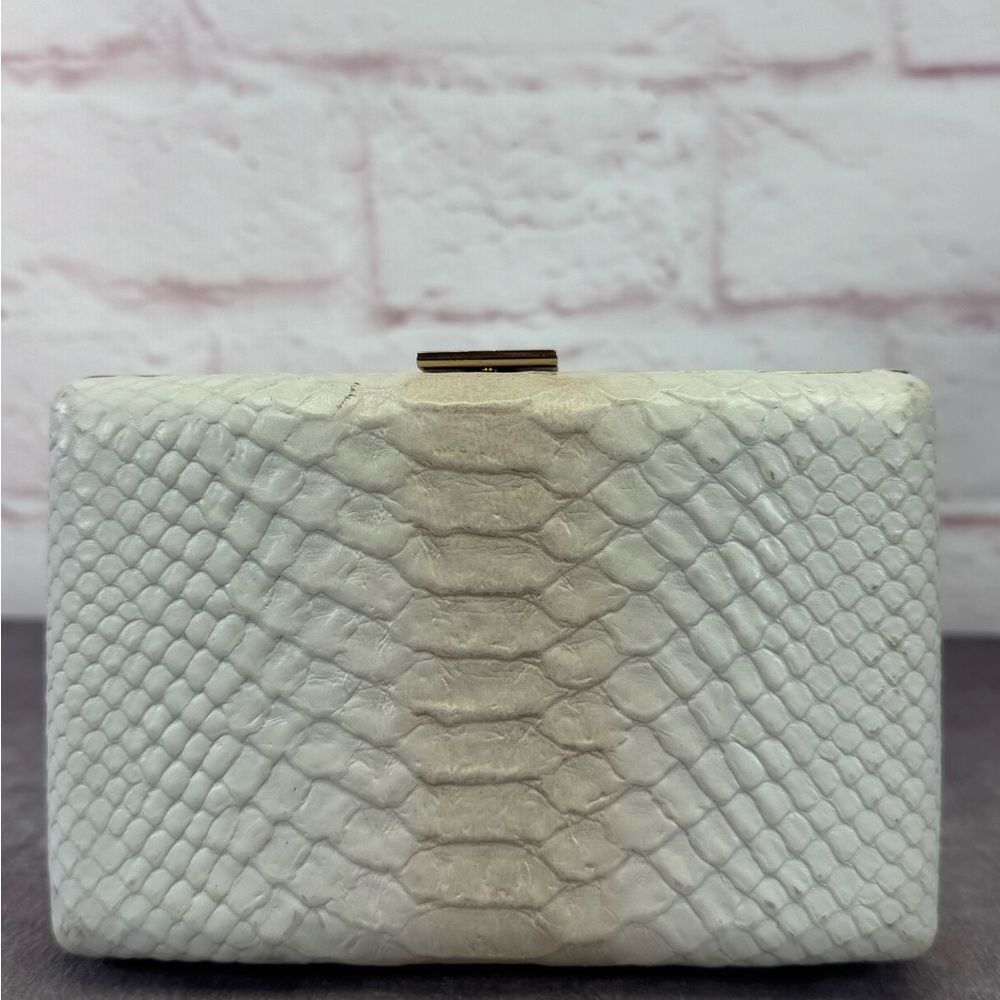 Vintage Banana Republic Elegant Cream Box Clutch